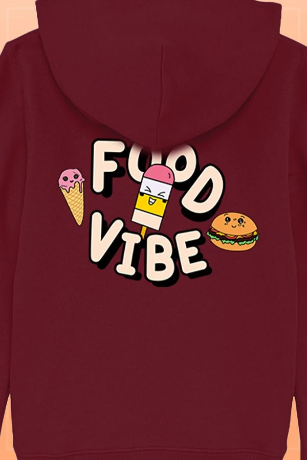 Food Vibe Hoodie Kids burgundy