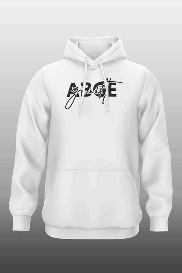 Abgegrieft Hoodie weiß