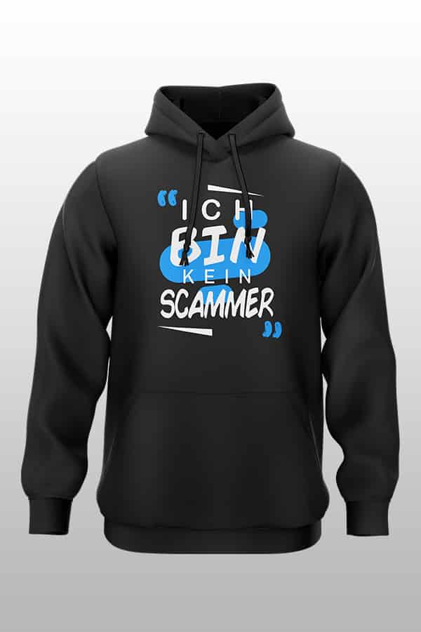 Ich bin kein Scammer Hoodie schwarz