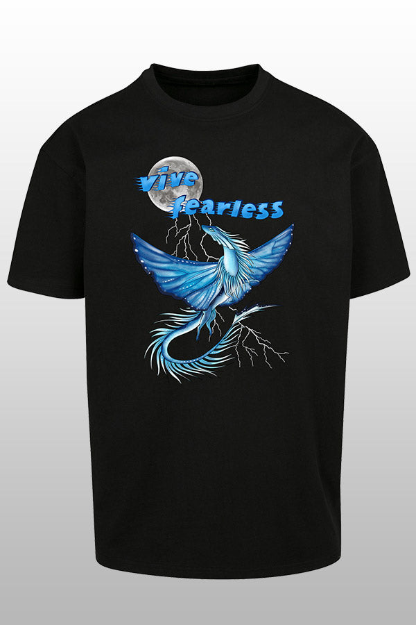 Vive fearless blue Oversize T-Shirt schwarz