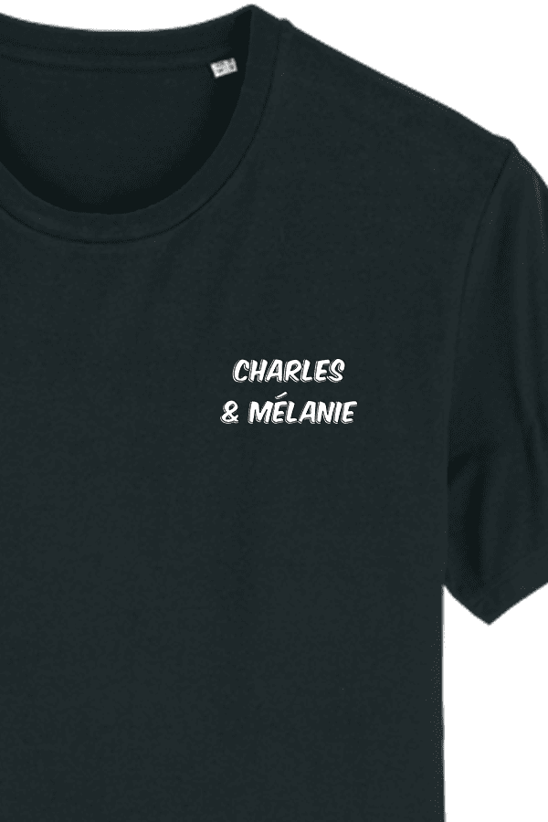T-shirt coeur et dos Charles et Melanie