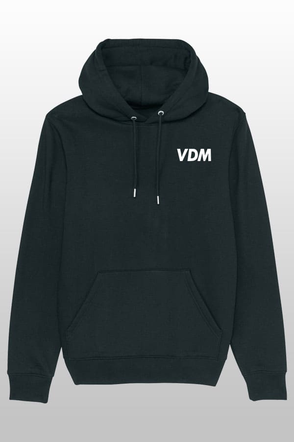 VDM Hoodie black – Weiß klein