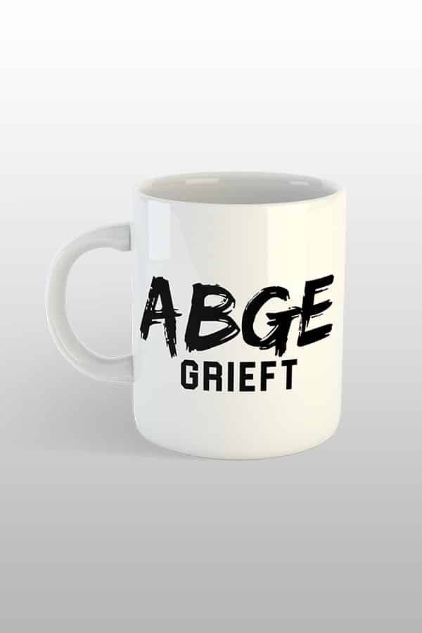 Abgegrieft Tasse